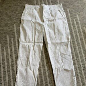 Perry Ellis White Linen Blend Pants | 34x32 | Summer Casual Dress Trouser